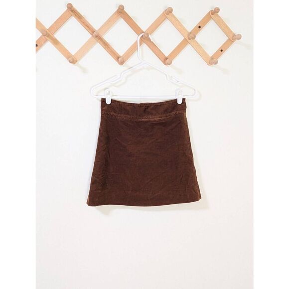 J. Crew Brown Corduroy Mini Skirt - Size 00 - Picture 1 of 6